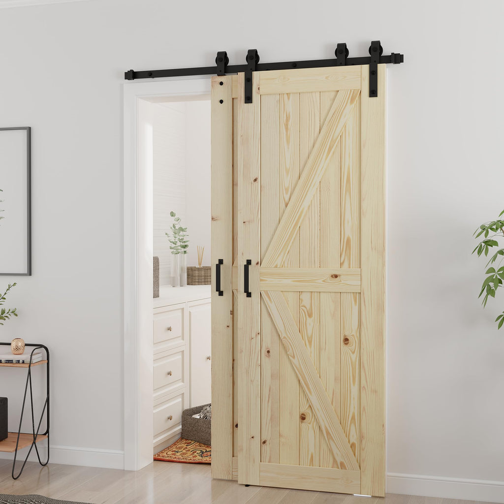 Double 30"x84" Bypass Barn Door with 5FT Hardware Included