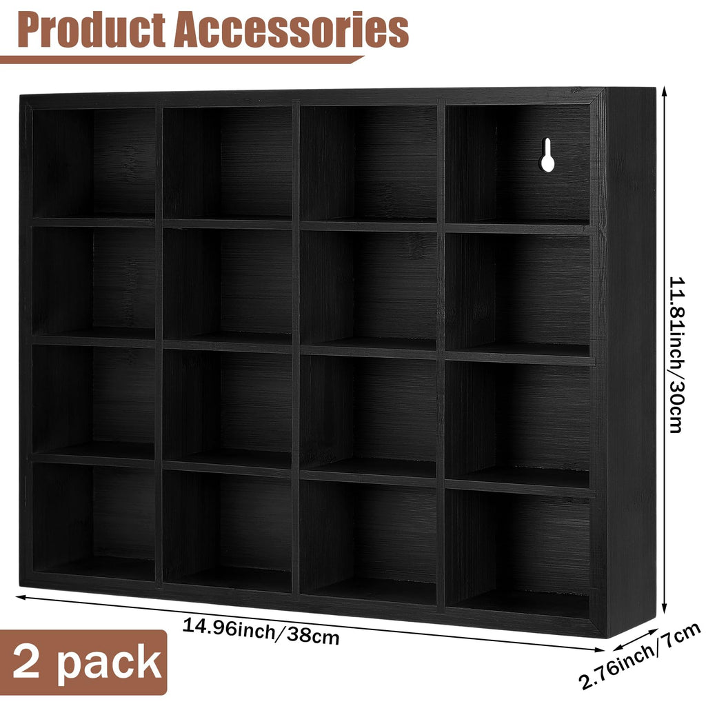 2 Pcs Tie Box Organizer for Men, Wall Mounted Tie Rack, Black