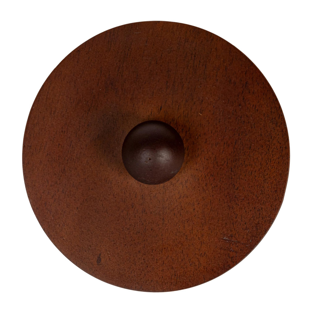 5.75 Inches Round Stoneware Canister with Raised Dots and Acacia Wood Lid, White and Natural