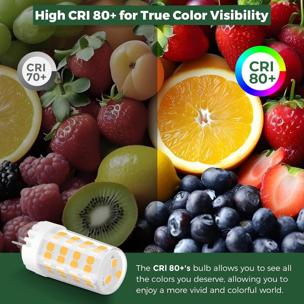 G4 LED Bulb 4W 480LM 2700K Warm White, 12V AC/DC, 360° Beam Angle, T3 Halogen Replacement, High-Efficiency Ceramic