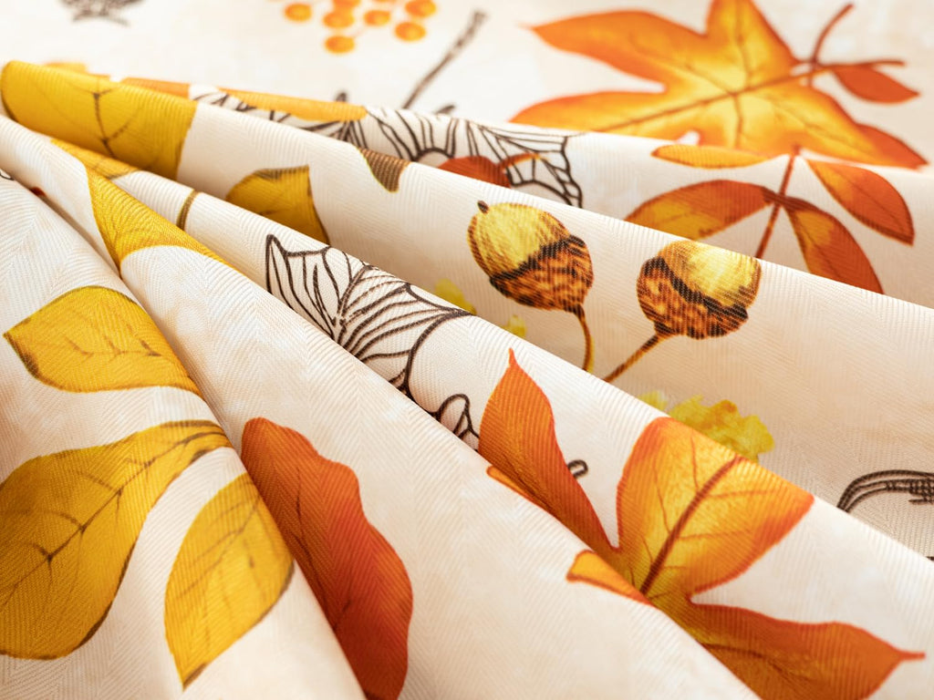 Fall Thanksgiving Tabletop Collection Dining Decoration Parties Harvest, Fall Leaves, Tablecloth, 52 x 52 Square