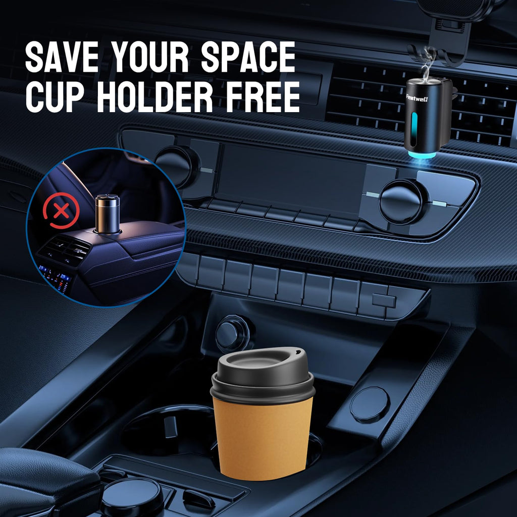 Car Air Freshener, Three Adjustable Modes Intelligent Car Aroma Diffuser, Rechargeable Car Aroma Diffuser, Black