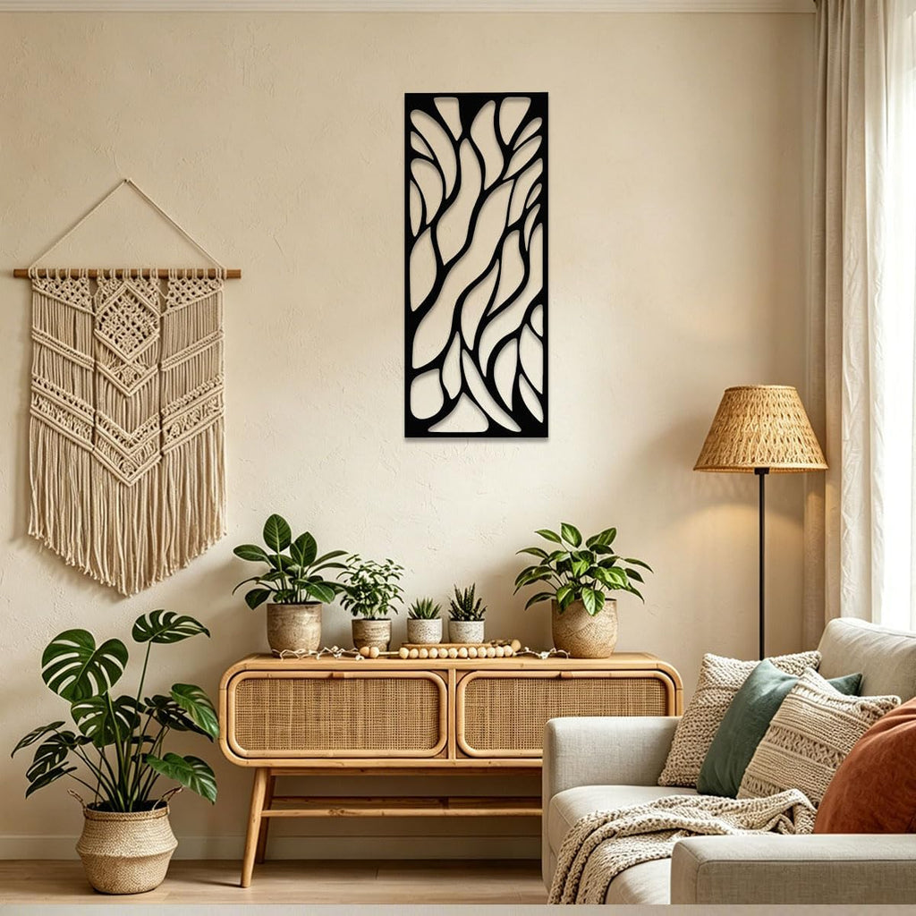 Abstract Wavy Organic Pattern Metal Wall Art Metal Outdoor Decor Metal Signs Modern Minimalist Elegant Wall