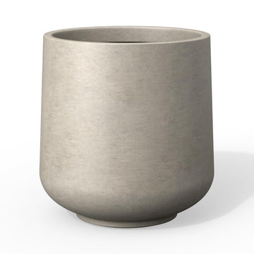 Modern Home Minimalist 16.5" Dia Weathered Concrete Curved Planter