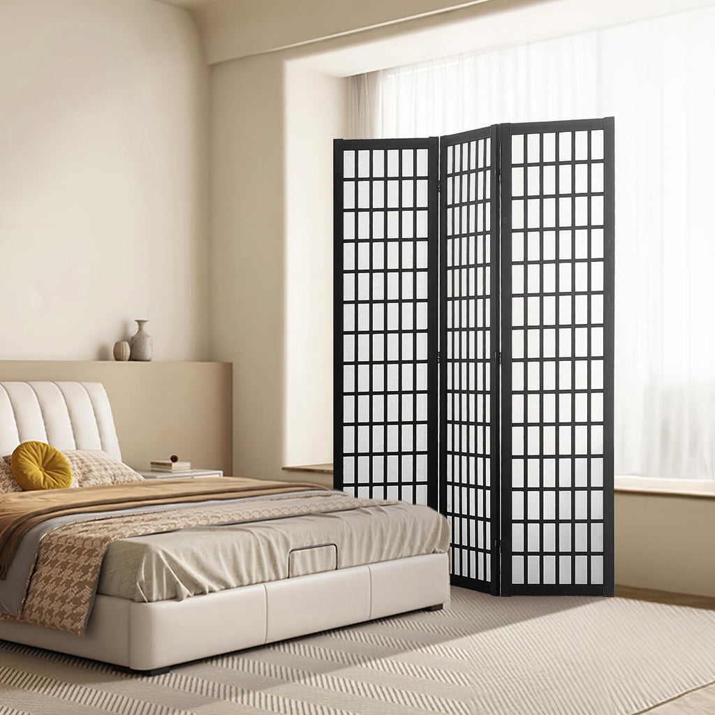 Room Divider, 3 Panel Japanese Room Divider, Wood Folding Privacy Screen Indoor, Japanese Partition Dividers Portable