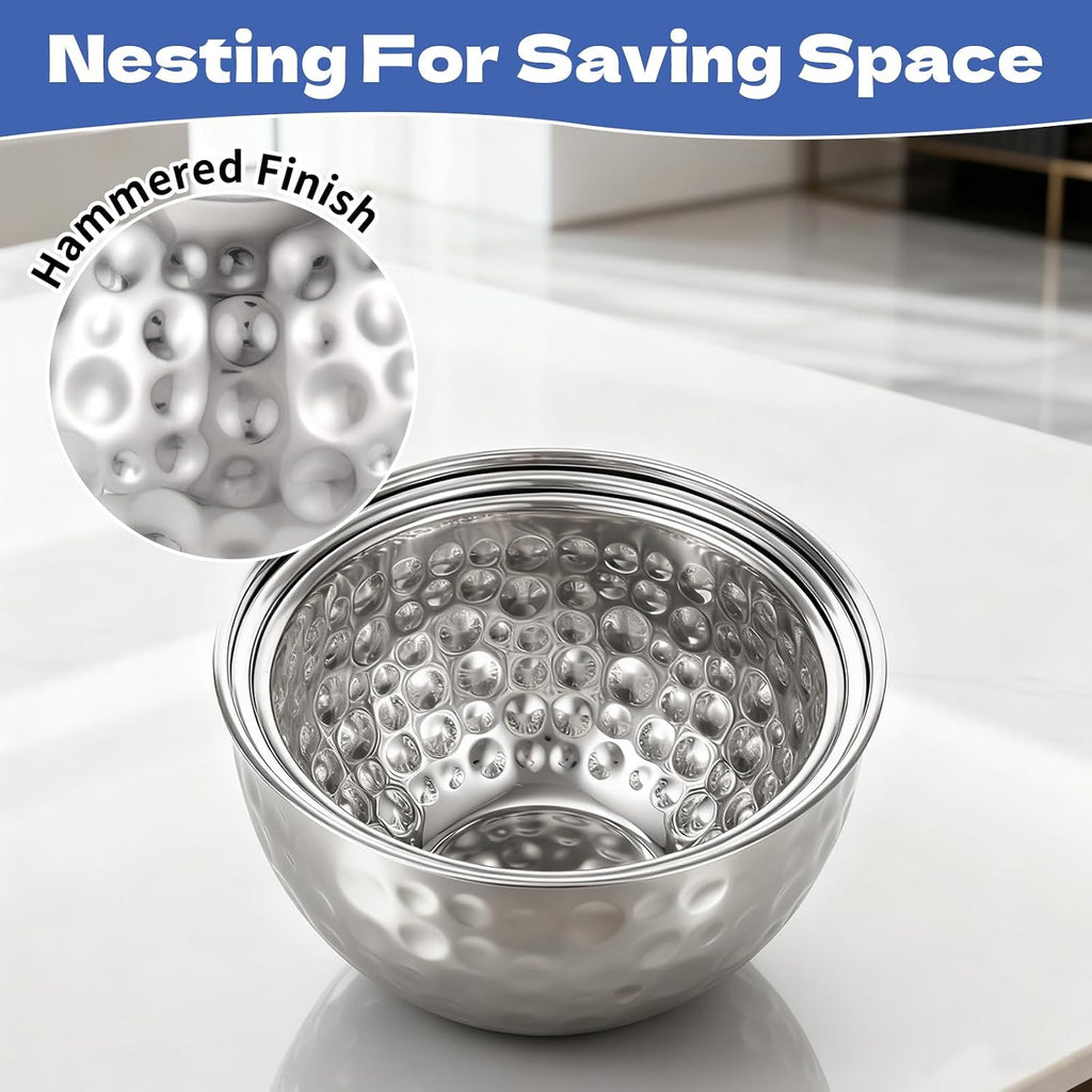 Ice Bucket 4.6/6/7.5L Stainless Steel Beverage Tub with 2 Scoop Leak-Proof Wine Bucket Large Metal Ice Buckets - Set of 3