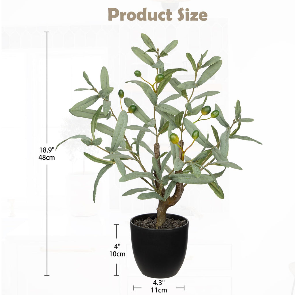 Small Faux Olive Tree with Black Pot for Tabletop