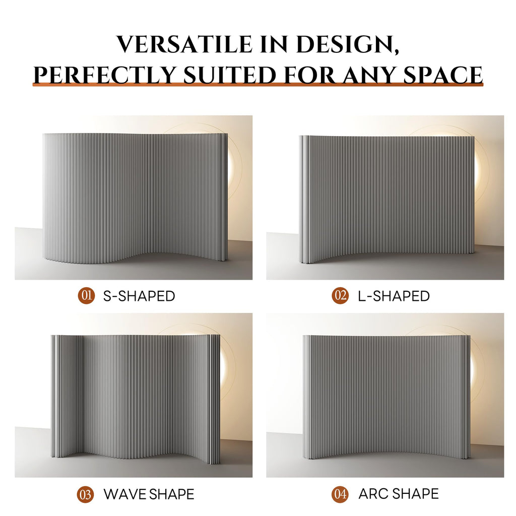 Portable Folding Paper Room Divider Wall, Retractable Temporary Partition Wall, Freestanding Privacy Screen for Room
