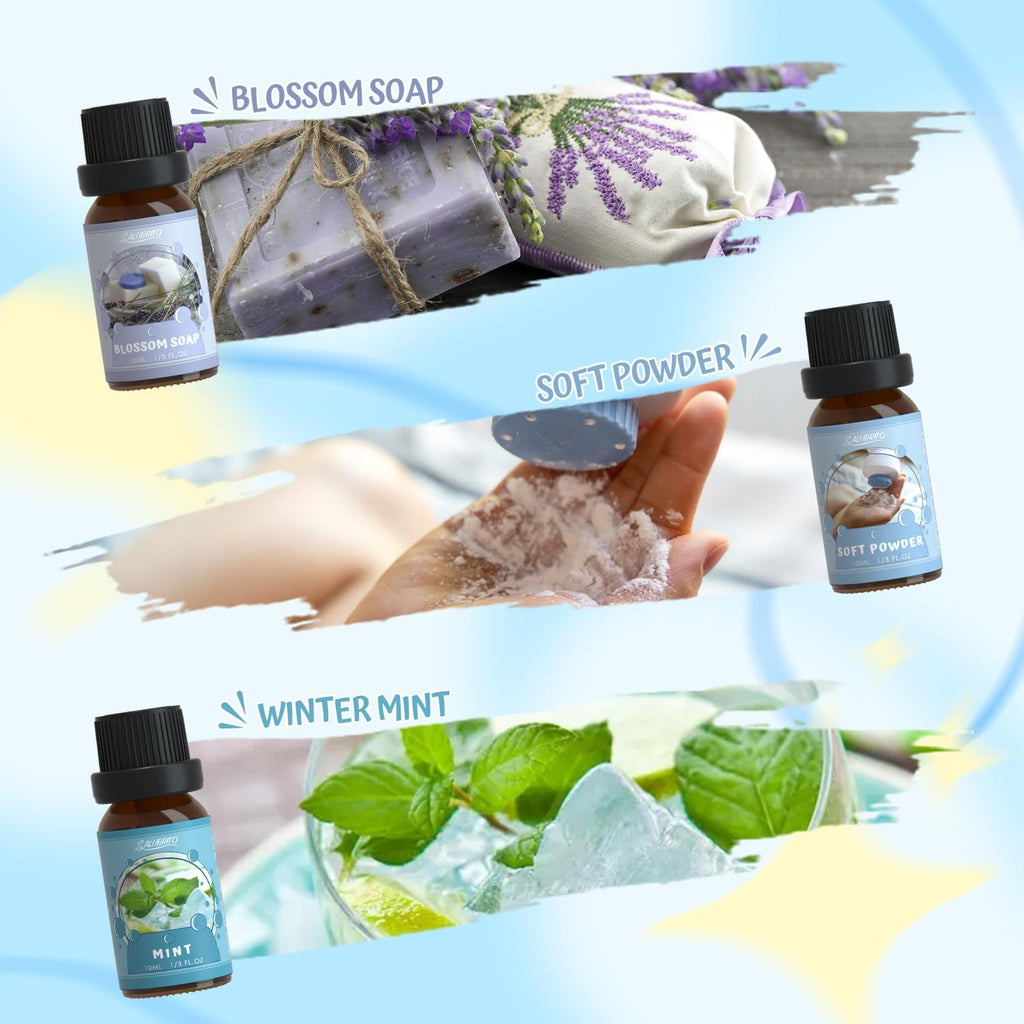 Clean Diffuser Oils Set, Premium Essential Oils Set for Diffuser, Candle, Soap Making, Fresh Cotton, Clean Home - Set of 2