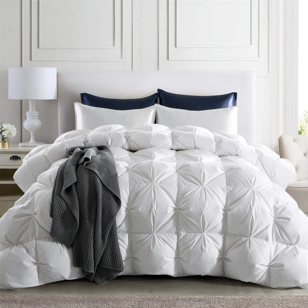 Goose Down Comforter Twin 800 Fill Power, 100% Cotton 93% Goose Down Winter Duvet Insert 700 TC, Heavyweight Cloud