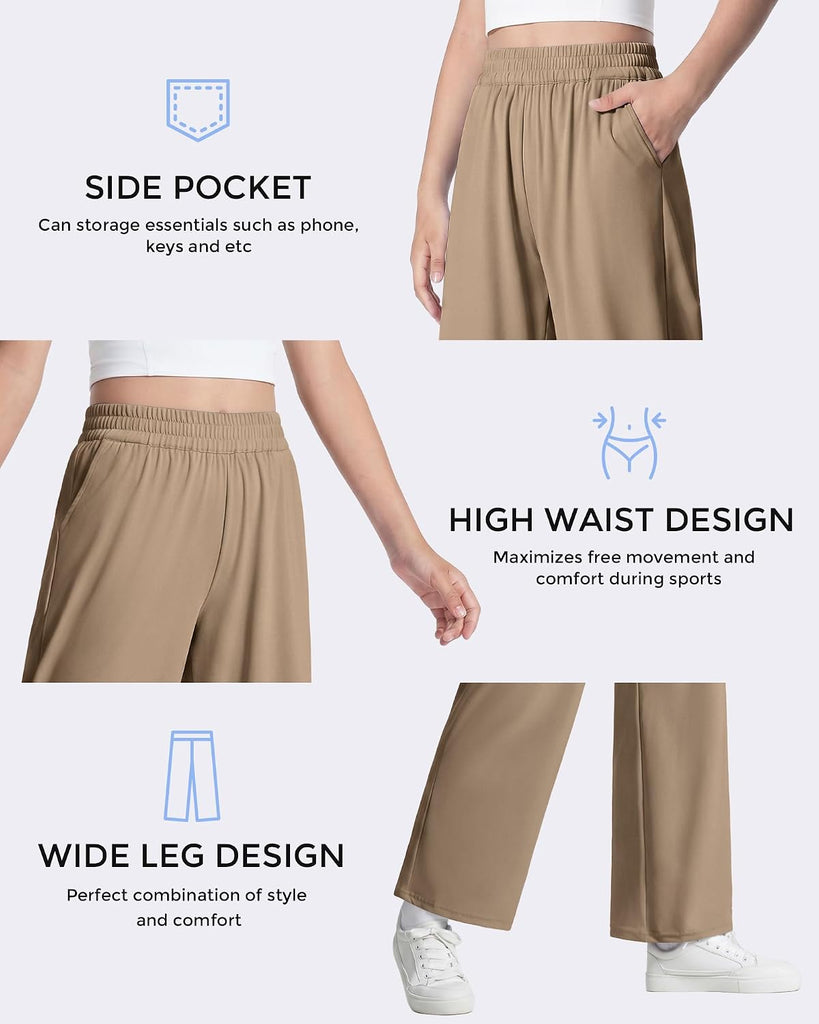Girls Wide Leg Loose Pants Straight Plain Casual Uniform Long Pant for School Street Outgoing Kids Girls