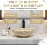 Shades of Nature Travertine Bathroom Sink - Modern Above Counter Bathroom Vessel Sink