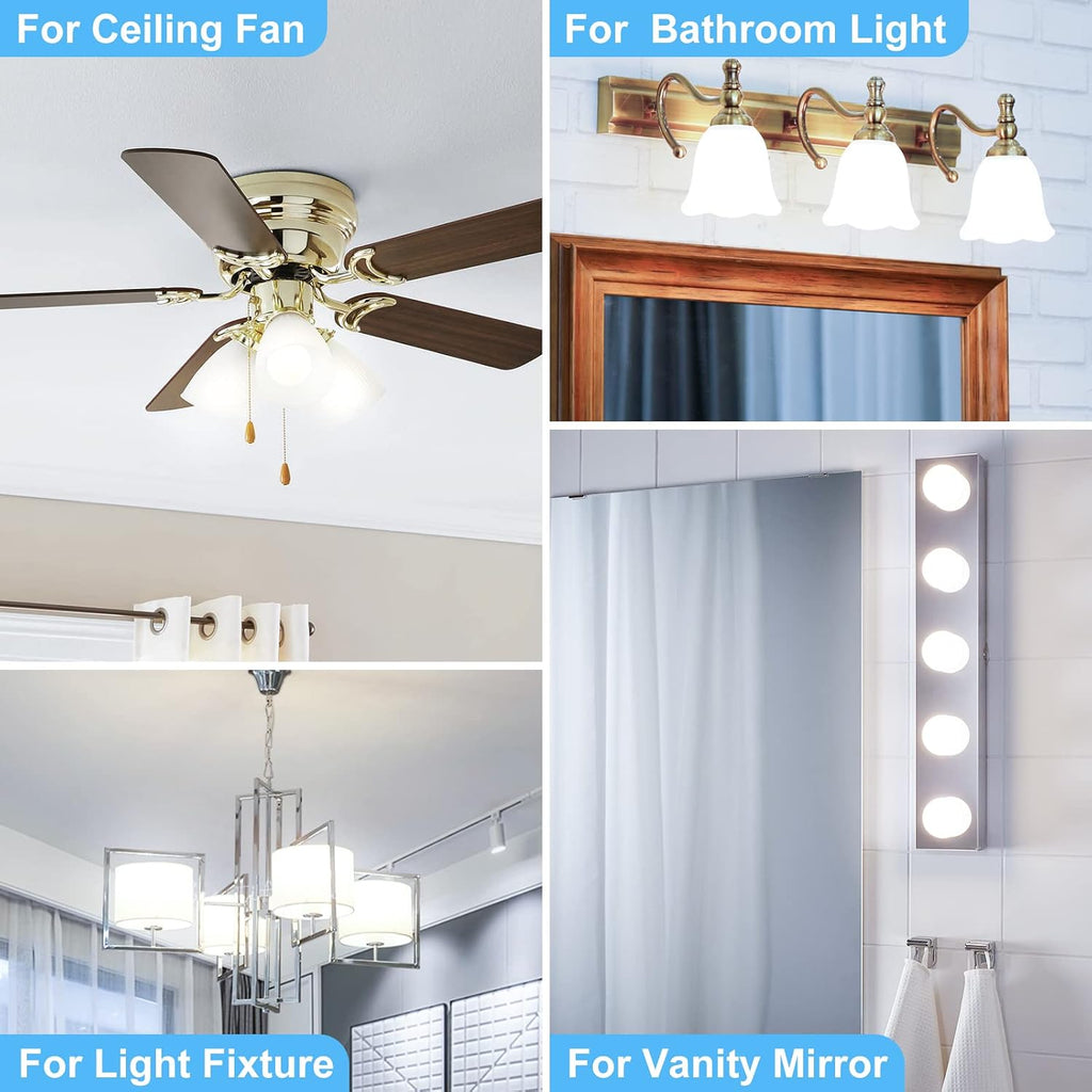 Candelabra LED Light Bulbs 60-Watt Equivalent, Daylight White 5000K, E12 Candelabra Base, 6 Watt A15 LED Bulbs