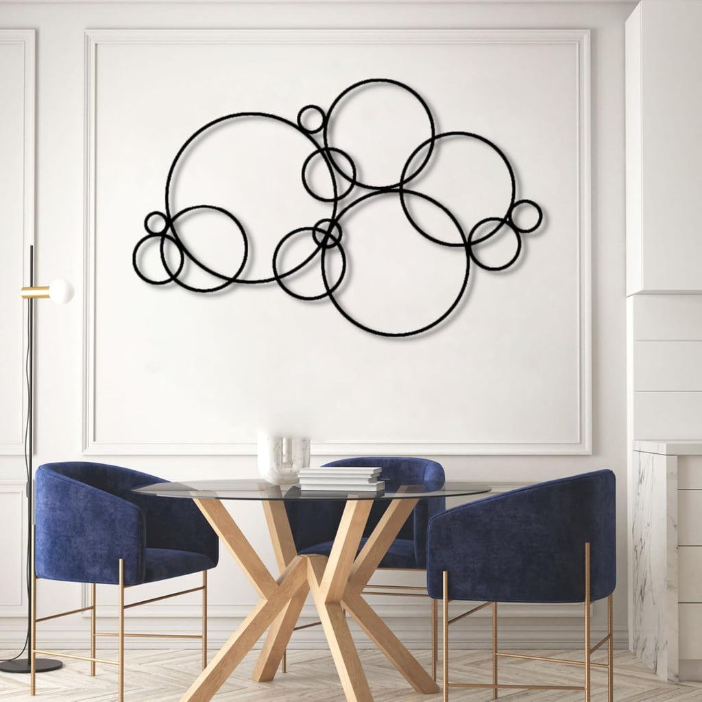 Metal Wall Art, Geometric Metal Wall Art, Abstract Bubbles Metal Wall Art, Modern Metal Wall Art, Geometric Wall Art