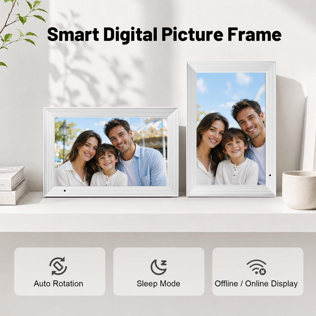 Digital Picture Frame, 10.1'' WiFi Electronic Photo Frames with 32GB Memory, 1280 * 800 IPS HD Touch Screen