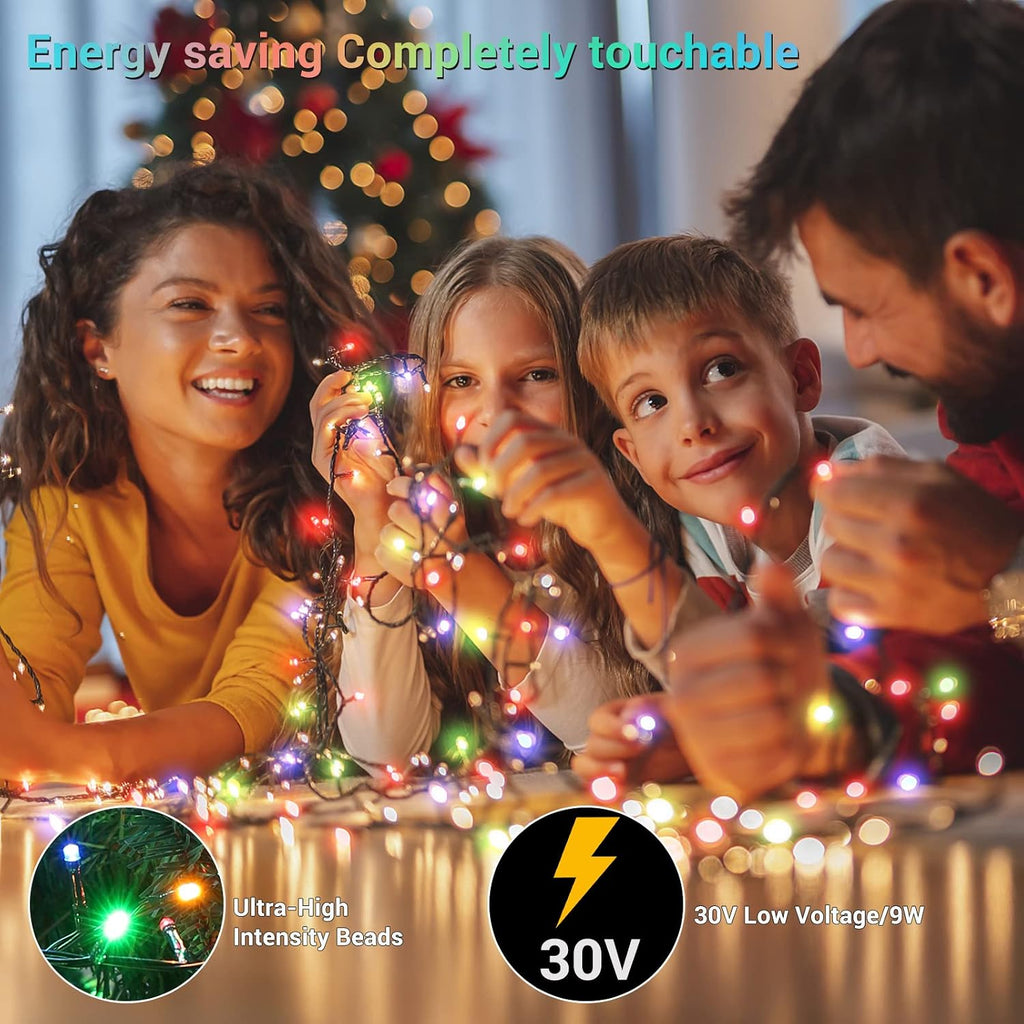 82ft 1000 LED Cluster Christmas Lights - Dark Green Wire Christmas Tree Lights - 8 Modes Outdoor Waterproof Christmas