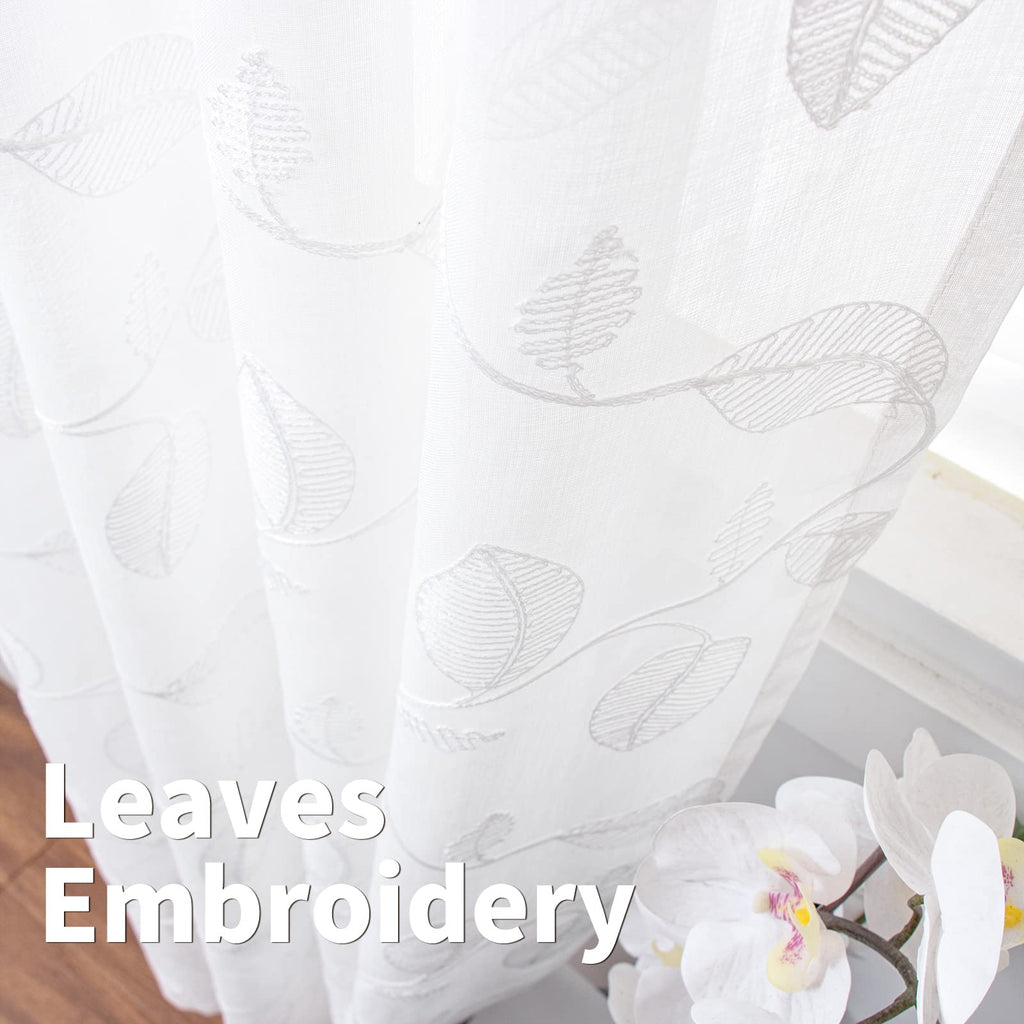 White Sheer Curtains 84 Inches Long 2 Panels