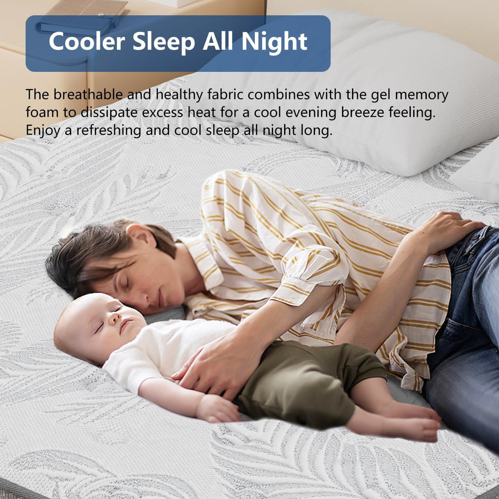 King Size Mattress, 14 Inch Hybrid King Mattress in a Box with Gel Memory Foam, Individually Wrapped Pocket Spring