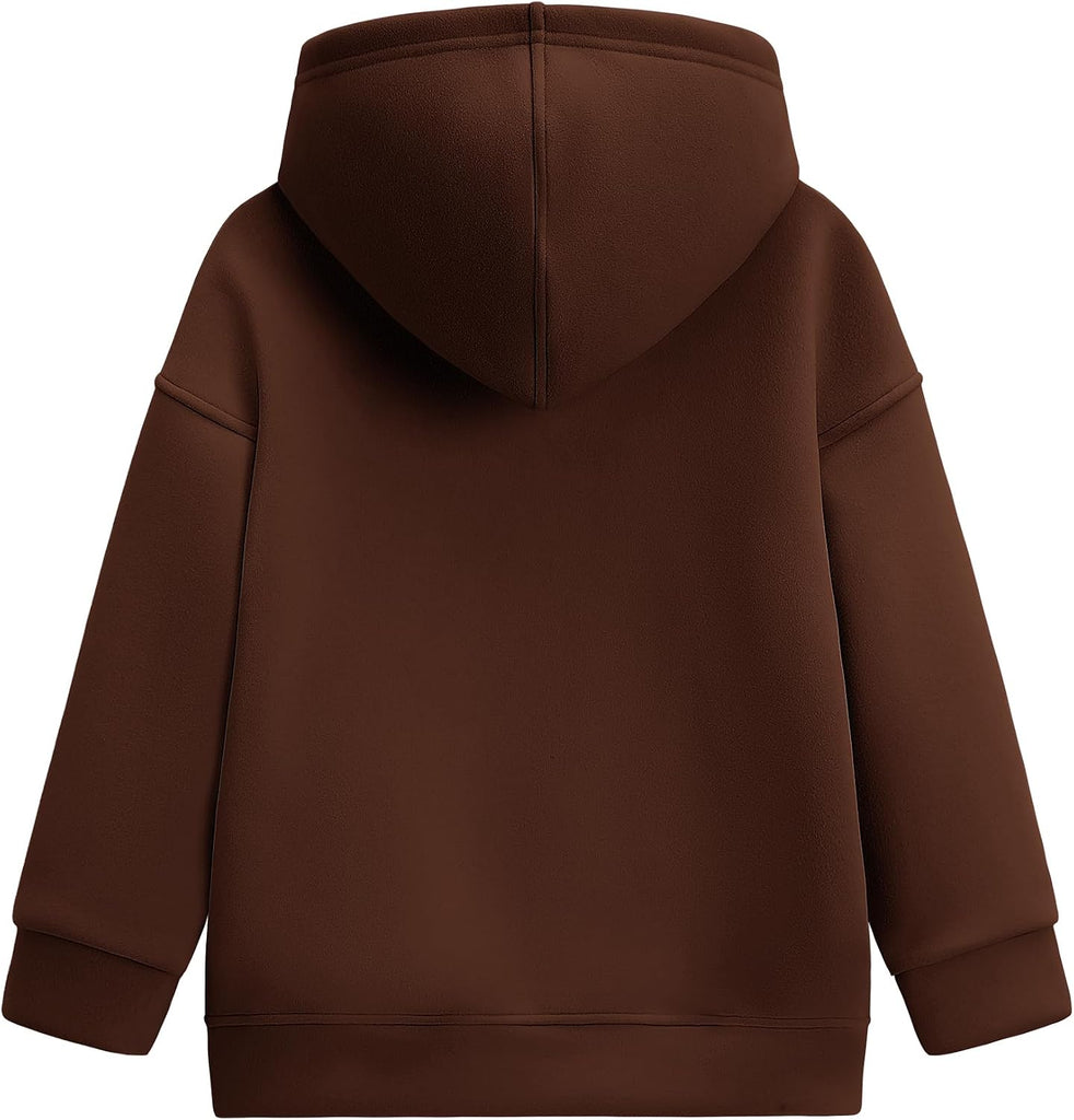 Kids Full Zip Up Hoodies Unisex Long Sleeve Soft Warm Sweatshirts