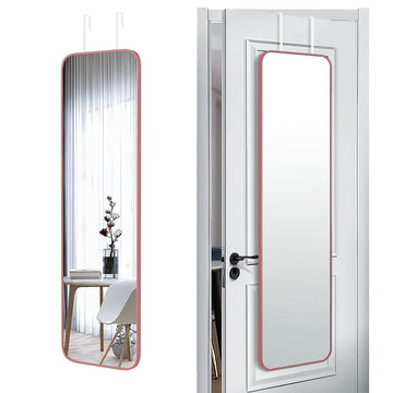 47x14" Full Length Mirror Over the Door Hang or Wall Mounted RoseGold