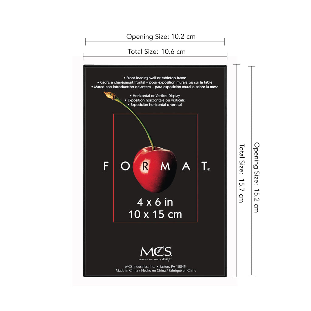 Format Picture Frame, 4x6, Black, Tabletop Easel, 12-Pack