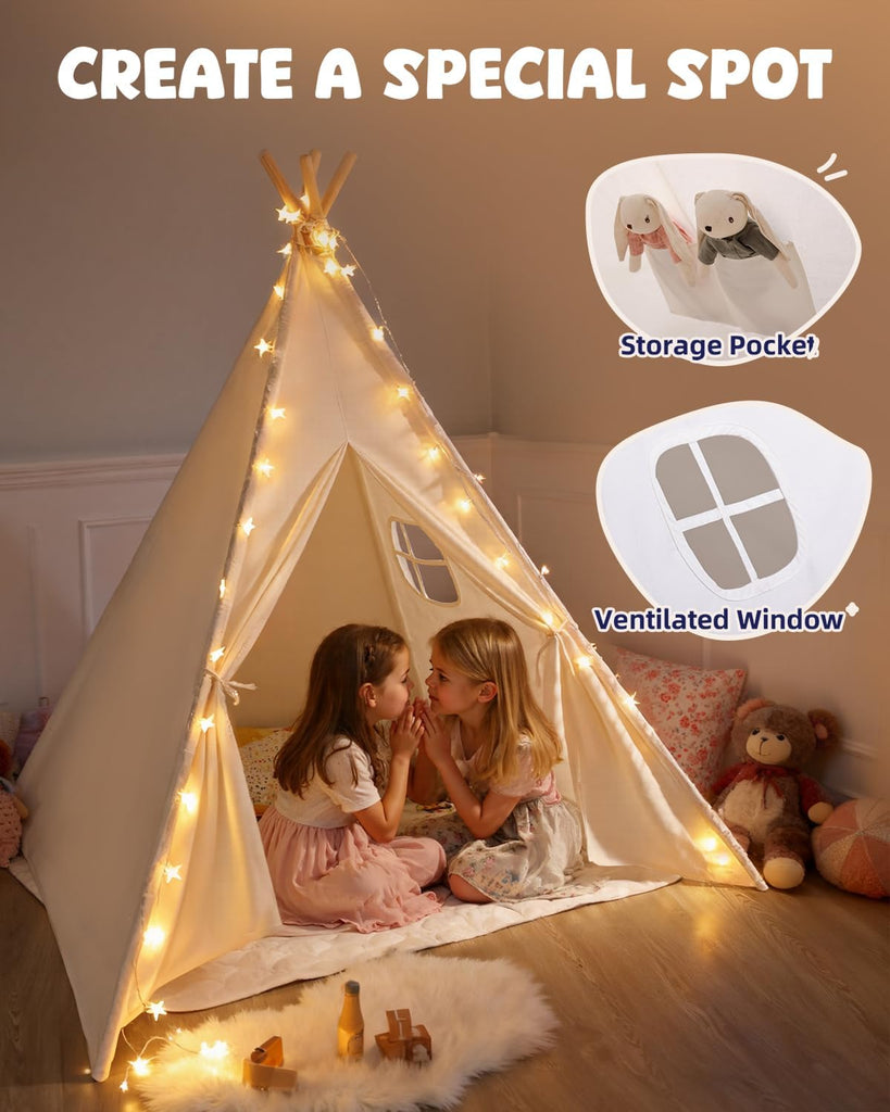 Teepee Tent Play Tents Girl Boy Indoor Outdoor Gift Playhouse Toy
