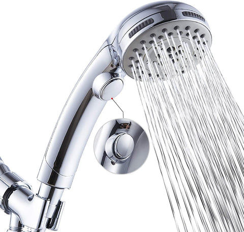High Pressure Shower Head with Handheld Spray 6 Settings Hand Held Shower Head with On Off Switch and Spa Spray Mode