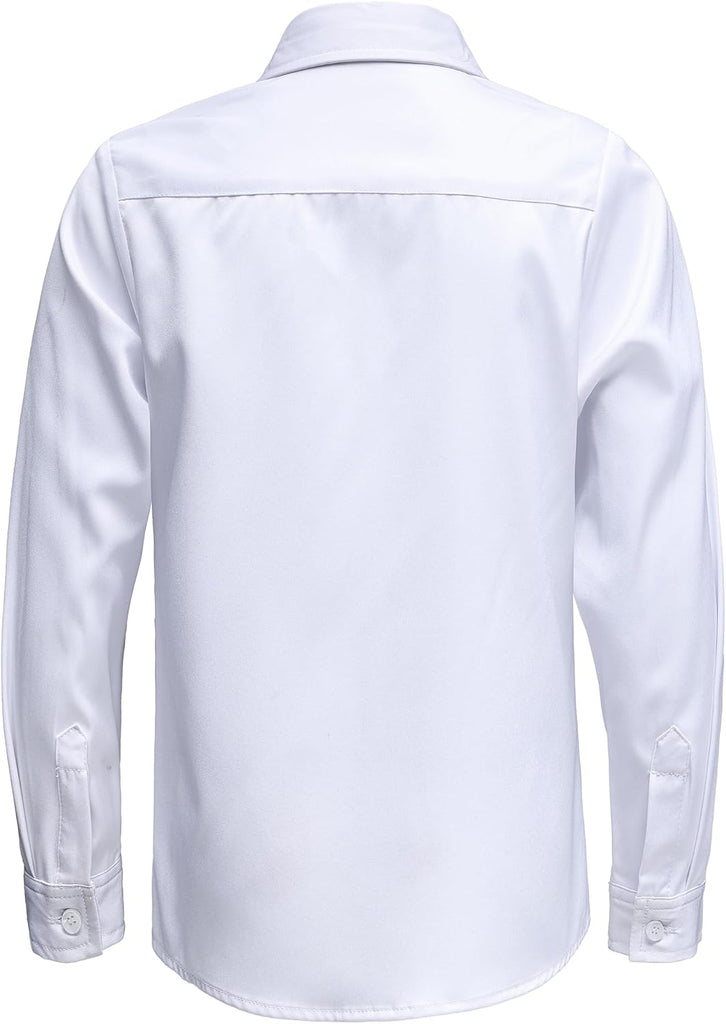 Boys Stretch Wrinkle Free Dress Shirt Long Sleeve Button Down Shirt