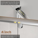 44-48”W x 74" H Pivot Shower Door, Shower Glass Door with 1/4" (6mm) Clear SGCC Tempered Glass