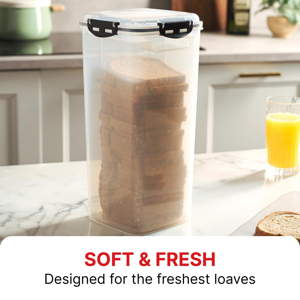 With Tray, Airtight BPA-Free Bread Storage Container