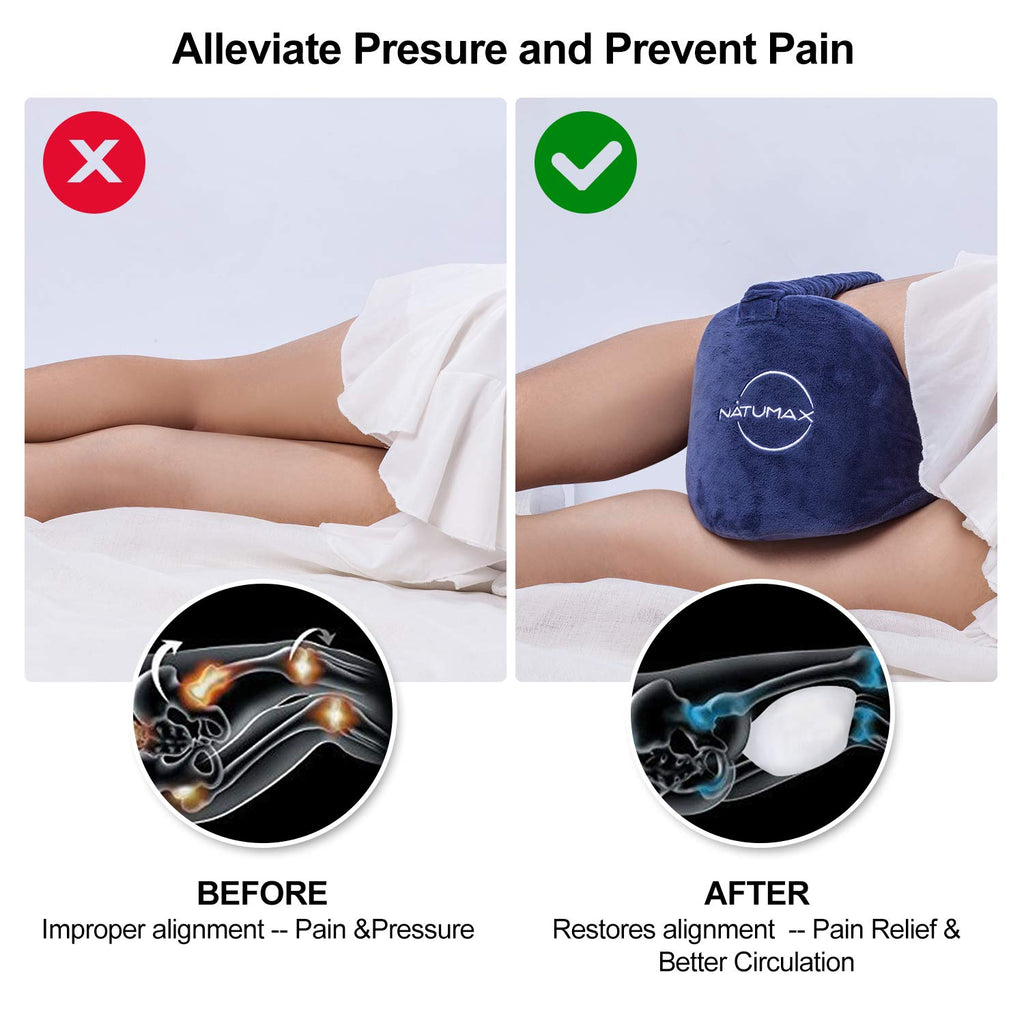 Knee Pillow for Side Sleepers - Relief from Sciatica Pain, Back/Leg Pain, Pregnancy, Hip and Joint Pain Memory Foam