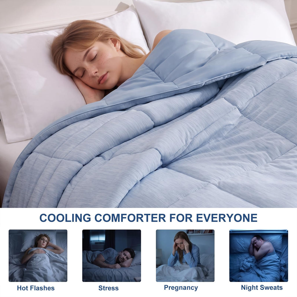 Cooling Comforter, King/Cal King Size, Blue, 106 x 94 Inches