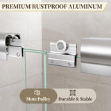 44-48" W x 72" H Semi-Frameless Bypass Sliding Shower Door, Easy-to-Clean Treated Clear Tempered Glass, Polished Chrome
