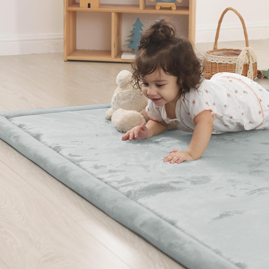 1.5" Thick Baby Play Mat for Floor Tummy Time, Large Pro Soft Foam Activity Playmats Playroom, Easy Care