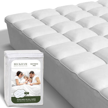 Queen Size Mattress Pad (Extra Padded) & Protector Hybrid - Quilted Pillow Top Mattress Cover - Thick, Plush, Fitted