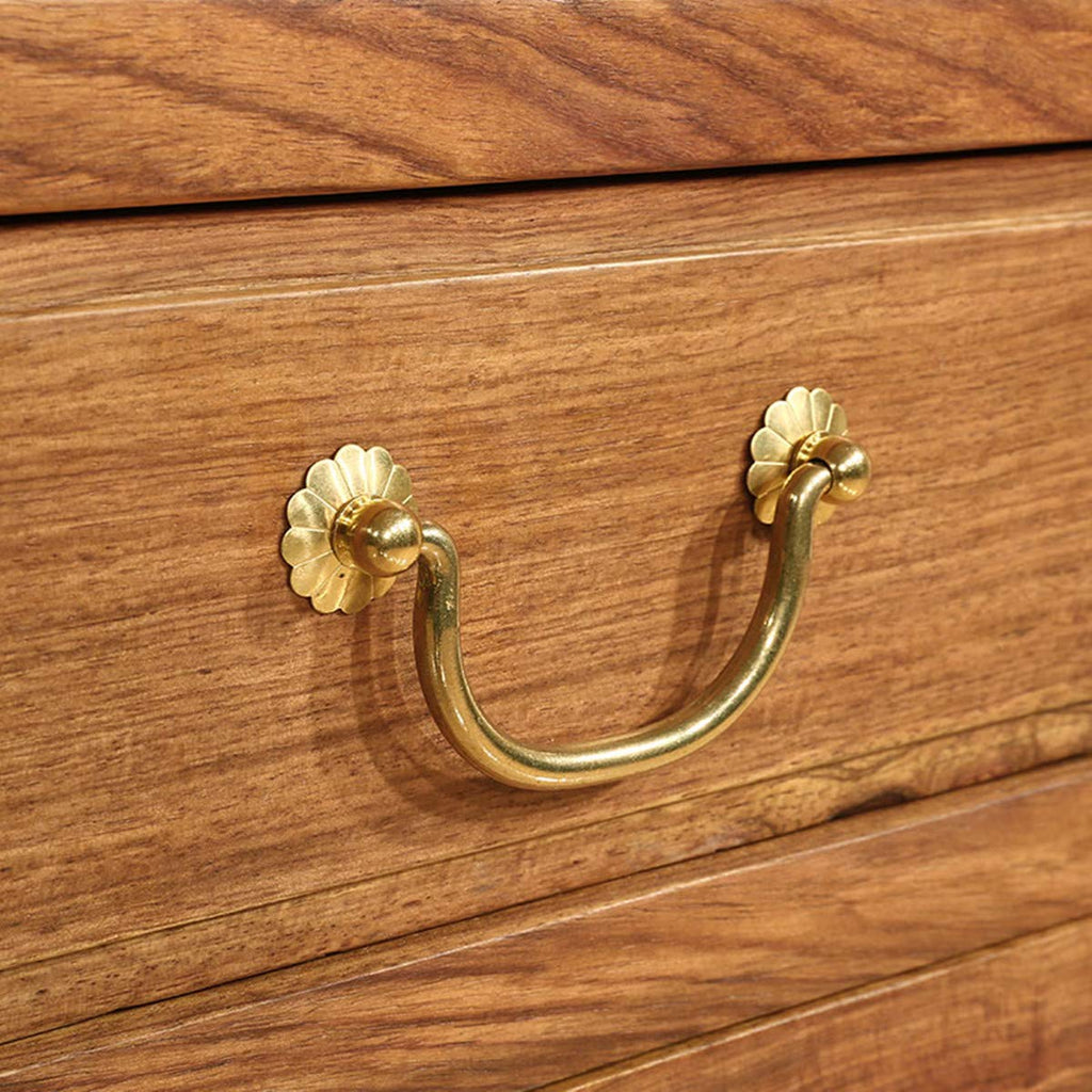 4 Pack Traditional Bail Cabinet Hardware Handle Pull Antique Brass Drawer Pull, 3-3/20 Inch Hole Centers (80mm), Gold