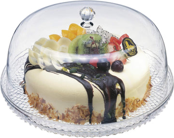 Kate - 12-Inch Acrylic Cake Plate with Dome, Plastic Cake Stand with Cover, Serving Platter with Lid, BPA-Free