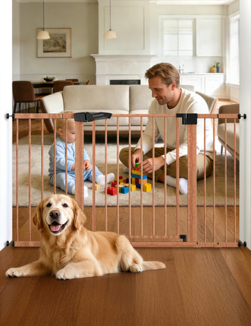 29-55" Extra Wide Baby Gate,, Brown Wood Pattern