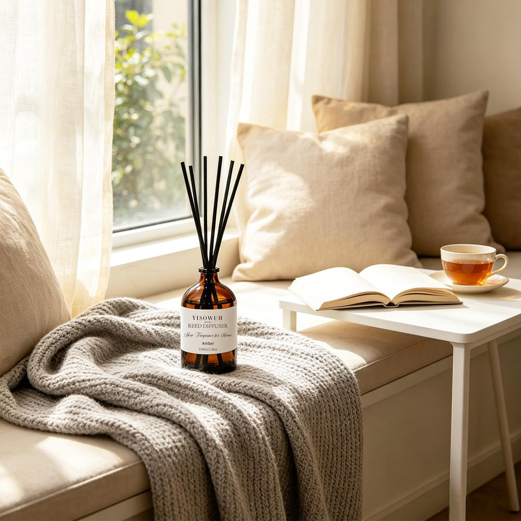 Reed Diffuser Amber 3.38oz (100ml) Air Freshener with Sticks