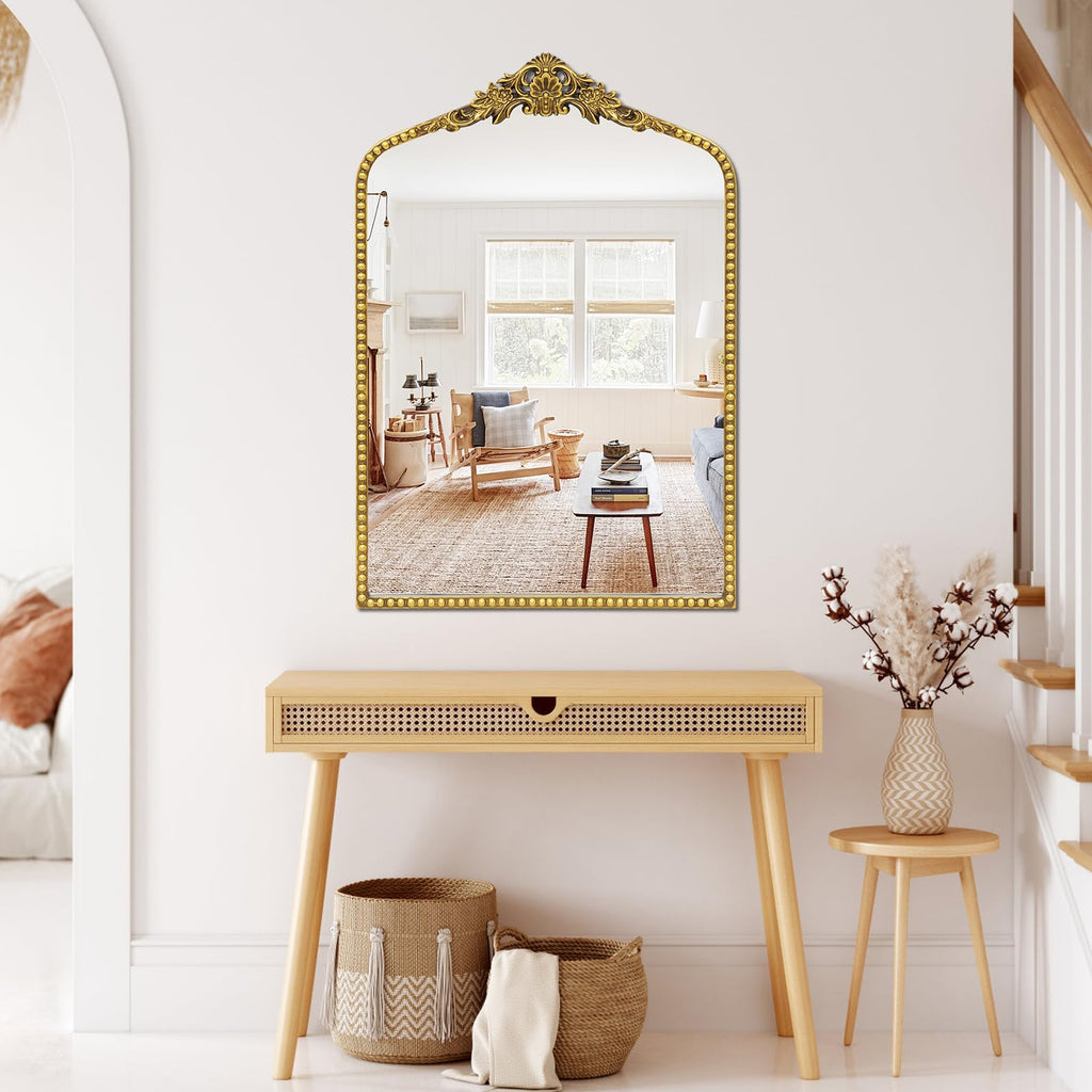 Gold Baroque Mirror Antique 19x28 Inches