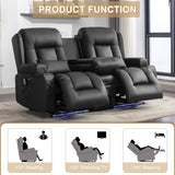 Loveseat Recliner Sofa with Massage and Heat, Power Reclining Loveseat Sofa RV Couch with Console