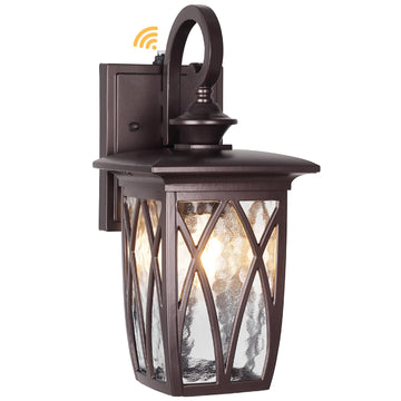 18" Dusk to Dawn Outdoor Wall Lantern, Exterior Light Fixtures