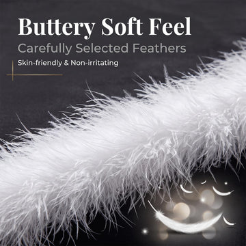 20g Fluffy Marabou Feather Boa for DIY Craft Sewing Trim Home Wedding Party Decoration-White - 2 Yards