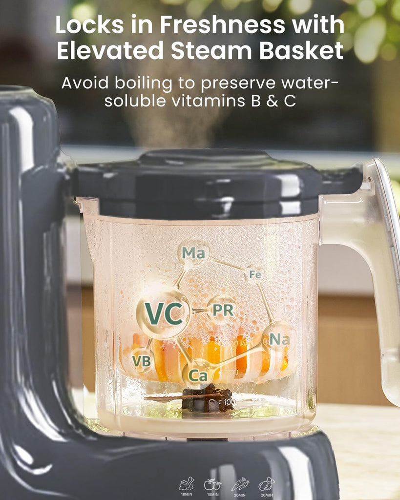 Baby Food Maker, Steamer & Blender Baby Food Processor, Dark Grey