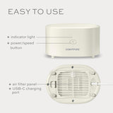 Portable Small Air Purifier, Rechargeable Corded/Cordless, HEPA Air Filter, Allergy Relief, Dust, Po