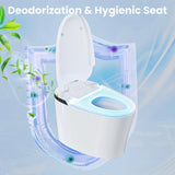Smart Toilet with Built-In Bidet, Heated Seat, Pump-Assisted Flush, Auto Flush, Warm Water, Air Dryer, Deodorizer, Modern One-Piece Design