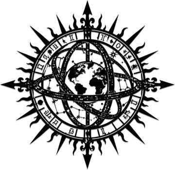 Celestial Globe Armillary Sphere Metal Wall Art Metal Signs Metal Outdoor Decor Wall Art Decor Vintage Gothic Artwork