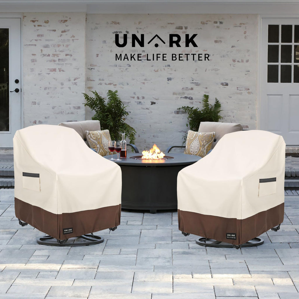 Outdoor Swivel Chair Covers Waterproof 2 Pack, Outdoor Chair Covers Patio Furniture Cover for Deck Patio Swivel Chair