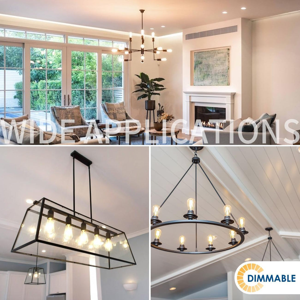 Vintage Edison LED Bulbs Dimmable, 60W Equivalent, 2700K Warm White