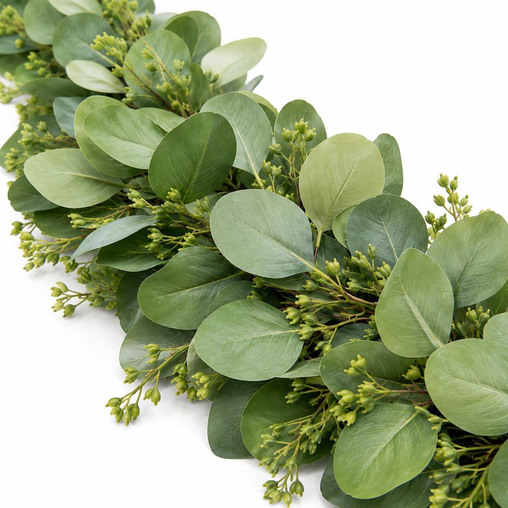 Eucalyptus Garland 5.9", Artificial Greenery for Wedding, Mantle, Fireplace